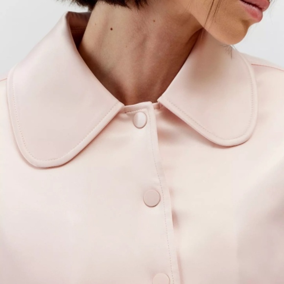 Urban Outfitters Sally Satin Cropped Bomber Jacket - Pink - Size XL - Picture 4 of 15